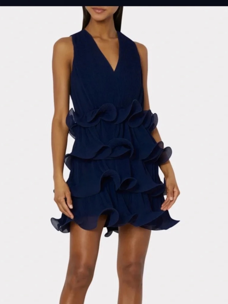 Milly Navy Ruffle Dress